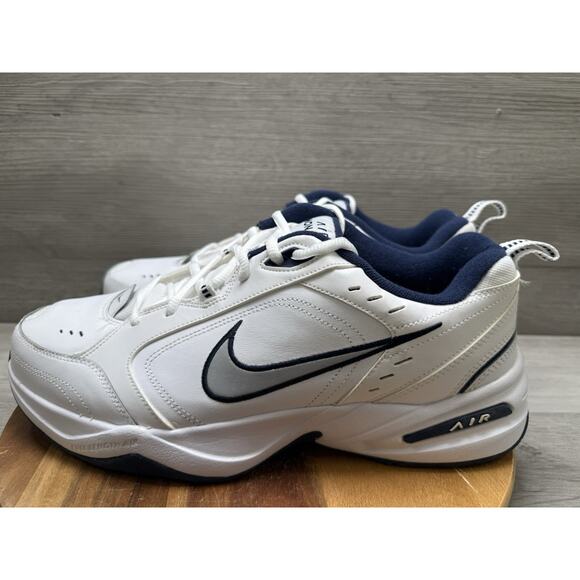 Nike Air Monarch Men\'s Sneakers White/Blue, Size 14